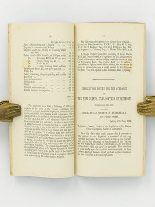 Special Record of the Proceedings of the Geographical Society of Australasia, in fitting out and starting the Exploratory Expedition to New Guinea. July, 1885