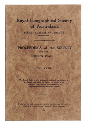 Item #18651 Explorations in Central Australia. [Contained in] Proceedings of the Royal...