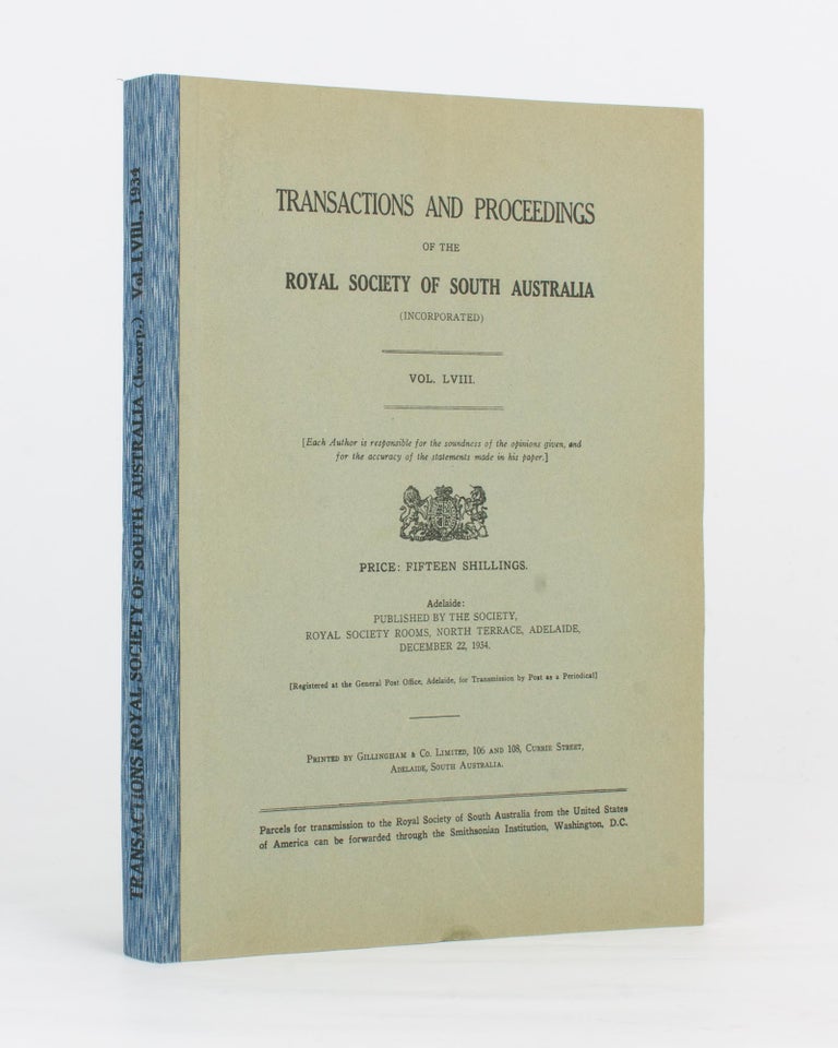 Item #19638 Notes on the Aborigines of the South-East of South Australia. [Contained in] Transactions of the Royal Society of South Australia, Volume 58, 1934. Dr T. D. CAMPBELL.