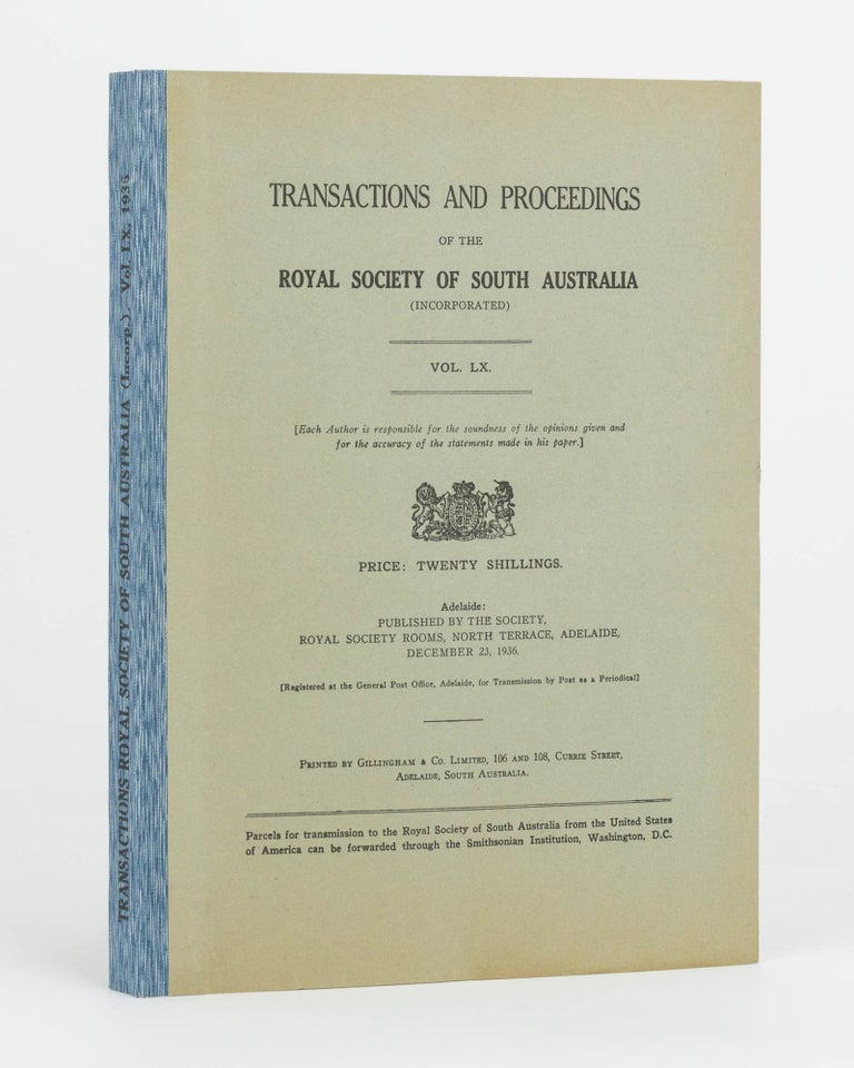 Item #19642 Notes on the Natives of the Southern Portion of Yorke Peninsula, South Australia. [Contained in] Transactions of the Royal Society of South Australia, Volume 60, 1936. N. B. TINDALE.