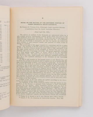 Notes on the Natives of the Southern Portion of Yorke Peninsula, South Australia. [Contained in] Transactions of the Royal Society of South Australia, Volume 60, 1936