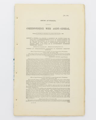 Item #20489 Correspondence with Agent-General ... being Copies of Correspondence between the...