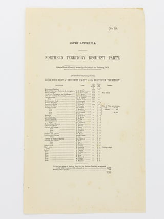 Item #20491 Northern Territory Resident Party. Estimated Cost of Resident Party in the Northern...