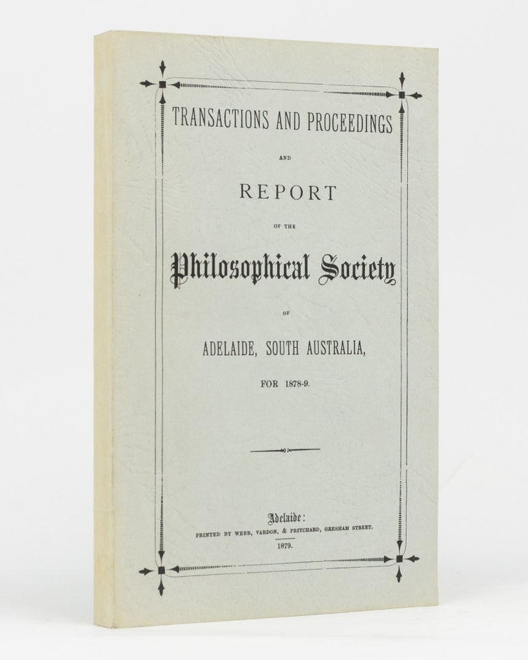 Item #20760 On the Aborigines of South Australia. [Contained in] Transactions ... of the Philosophical Society of Adelaide, South Australia for 1878-9 [Volume 2]. J. D. WOODS.