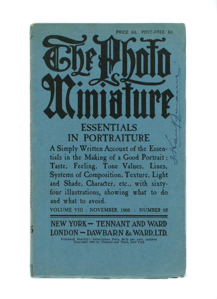 Item #20800 The Photo-Miniature. A Magazine of Photographic Information. Edited by John A. Tennant. Volume 8, Number 95, November 1908. Essentials in Portraiture
