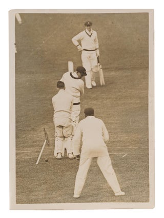 Item #24480 A vintage photograph from the 1930 tour of England, signed by Archie Jackson....