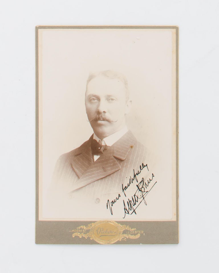 Item #24509 An albumen paper cabinet photograph (image size 140 × 95 mm) mounted on the gold-embossed card of A. Pickering of Leicester. Cricket, Alfred Ernest JOHNS, Victoria.