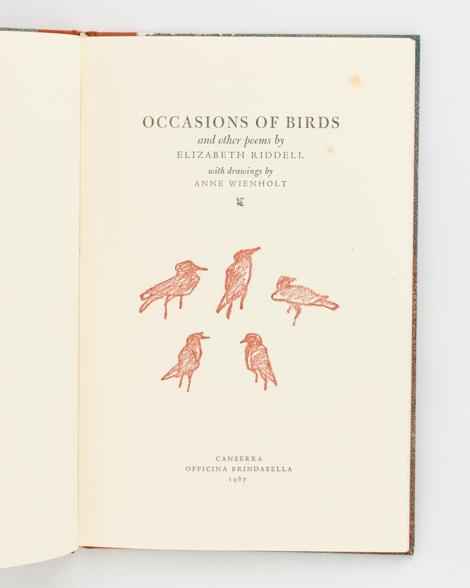 Liz Riddell Occasions of Birds and other Poems | Brindabella Press, Elizabeth ...