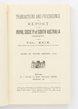 Geological Report on the Country traversed by the South Australian Government North-West Prospecting Expedition, 1903. By Herbert Basedow, Prospector to the Expedition. [Contained in] Transactions and Proceedings of the Royal Society of South Australia, Volume 29, 1905