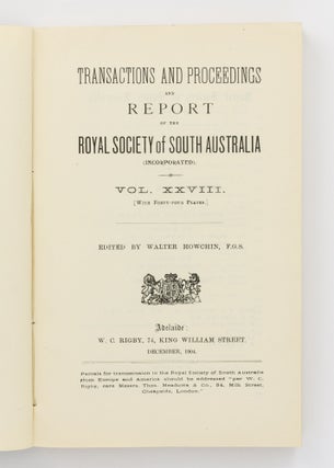 Anthropological Notes made on the South Australian Government North-West Prospecting Expedition, 1903. [Contained in] Transactions and Proceedings of the Royal Society of South Australia, Volume 28, 1904