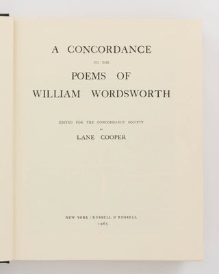 A Concordance to the Poems of William Wordsworth