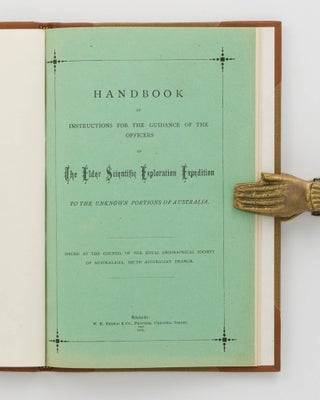 Item #55171 Handbook of Instructions for the Guidance of the Officers of the Elder Scientific...