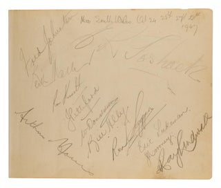 Item #55349 A detached autograph album leaf (165 × 200 mm) signed in pencil by the NSW team for...