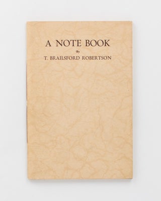 Item #55428 A Note Book. Thorburn Brailsford ROBERTSON