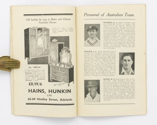Official Souvenir of the English Cricketers' Visit to Adelaide. Fourth Test Match commencing January 29th, 1937