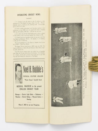 Official Souvenir of the English Cricketers' Visit to Adelaide. Fourth Test Match commencing January 29th, 1937