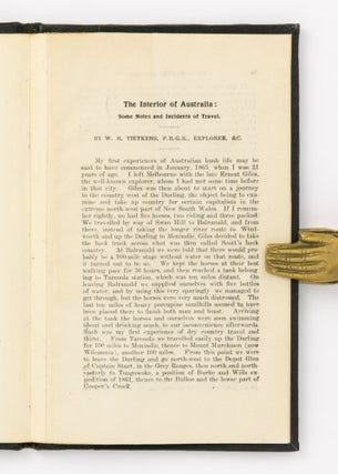 Item #57966 The Interior of Australia. Some Notes and Incidents of Travel. [An offprint from]...