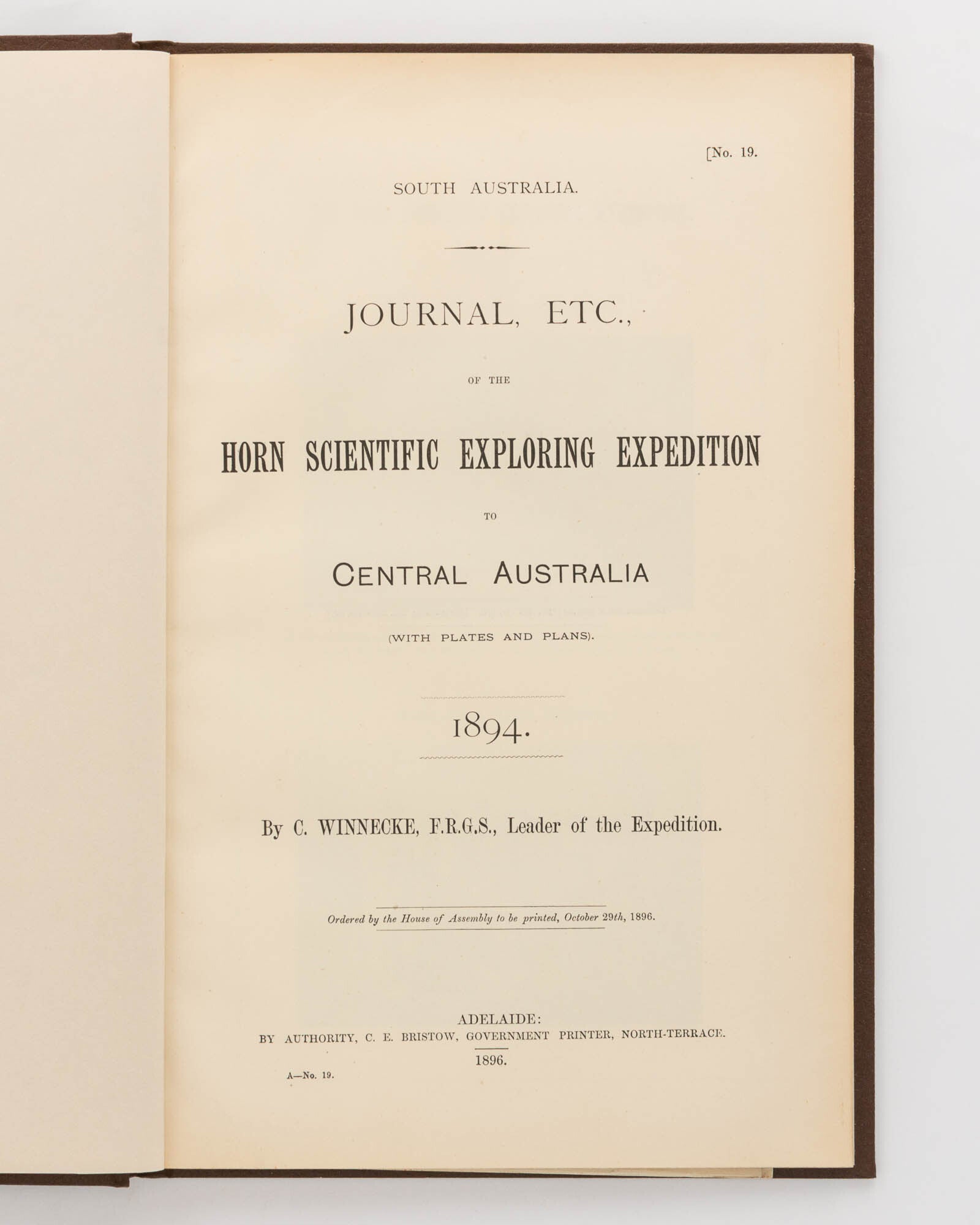 Horn Science Journal ... of the Horn Scientific Exploring Expedition to Central ...