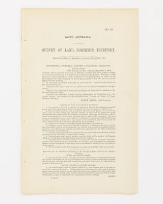 Item #58332 Survey of Land, Northern Territory... Conditions of Tender for Survey of Northern...