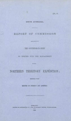 Item #58407 Report of Commission ... to inquire into the Management of the Northern Territory...