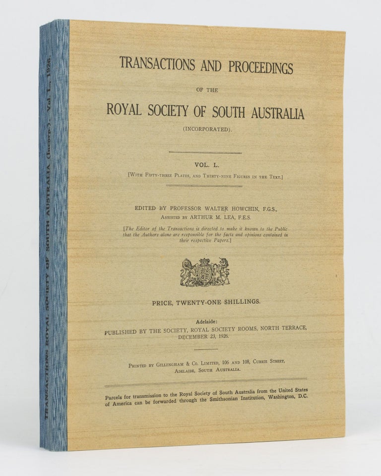 Item #59770 The Aborigines of South Australia. Native Occupation of the Eden Valley and Angaston Districts. [Contained in] Transactions of the Royal Society of South Australia, Volume 50, 1926. Paul S. HOSSFELD.