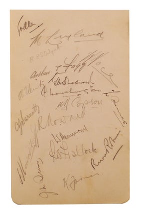 Item #61482 A detached autograph album leaf (155 × 95 mm) signed in pencil by all seventeen...