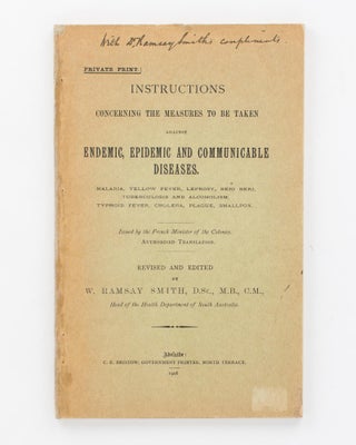 Item #62243 Instructions concerning the Measures to be taken against Endemic, Epidemic and...