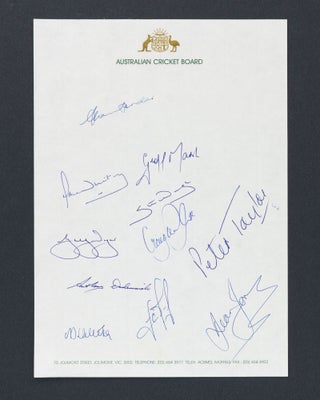Item #62773 An 'unofficial' autograph sheet (but on the gilt-embossed letterhead of the...