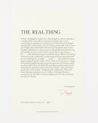 Item #63153 The Real Thing. Cricket, Tom STOPPARD