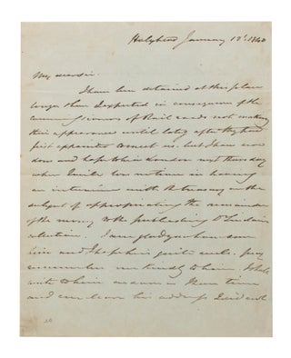 Item #63253 An autograph letter signed by Frederick Beechey ('F.W. Beechey') to an unidentified...