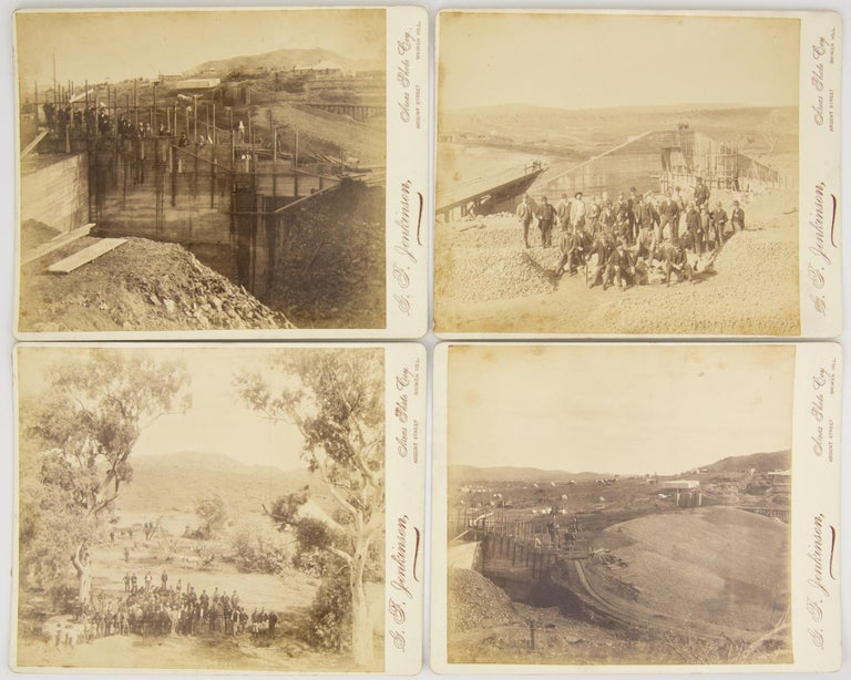 Item #63274 Four large albumen paper photographs of the Broken Hill region. The photographs, each approximately 200 × 225 mm, are on the original glossy cream-coloured mounts with the imprint of the photographer, 'G.F. Jenkinson, Areas Photo Coy, Argent Street, Broken Hill'. Broken Hill, George F. JENKINSON.