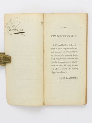 Queries concerning the Conduct which England should follow in Foreign Politics in the Present State of Europe. Written in October, 1788