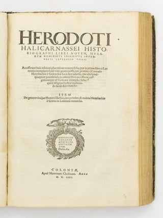 Herodoti Halicarnassei Historiographi libri novem, musarum nominibus inscripti, interprete...
