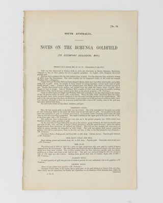 Item #74038 Notes on the Echunga Goldfield. H. Y L. BROWN