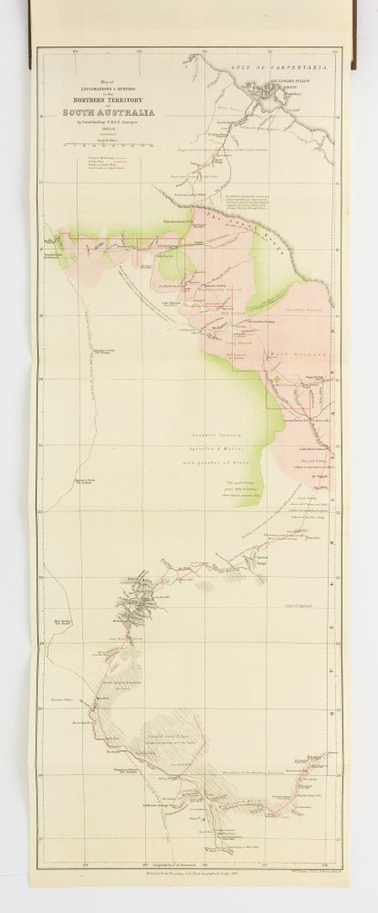 Item #75327 An Expedition across Australia from South to North, between the Telegraph Line and the Queensland Border, in 1885-6. [Bound together with] CHEWINGS, Charles: Central Australia. [Both extracted from] Journal of the Royal Geographical Society. David LINDSAY.