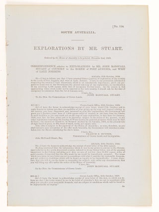 Mr Stuart's Exploration... Journal of an Expedition into the Unexplored Country to the North-West and South-West of Port Augusta, by Mr J.M. Stuart
