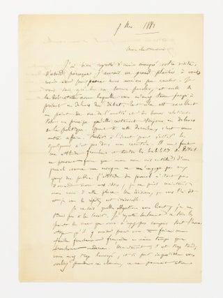 Item #76103 An autograph letter (in French) signed by Camille Saint-Saëns, to Edmond Hippeau,...