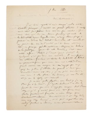 Item #76103 An autograph letter (in French) signed by Camille Saint-Saëns, to Edmond Hippeau,...