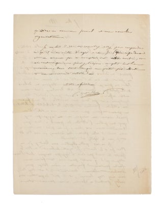 An autograph letter (in French) signed by Camille Saint-Saëns, to Edmond Hippeau, editor of 'La Renaissance musicale: Revue hebdomadaire de critique, d'esthétique et d'histoire', severing his connection with the publication