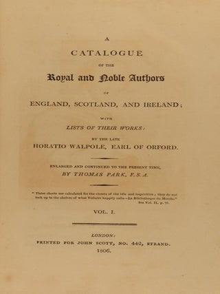 A uniformly bound collection of works by or relating to Horace Walpole, comprising seven titles in 28 octavo volumes