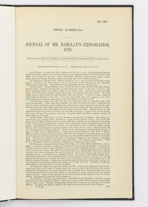 Item #78305 Journal of Mr Barclay's Exploration, 1878. Henry Vere BARCLAY