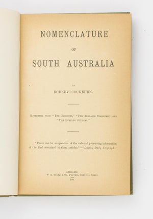 Nomenclature of South Australia