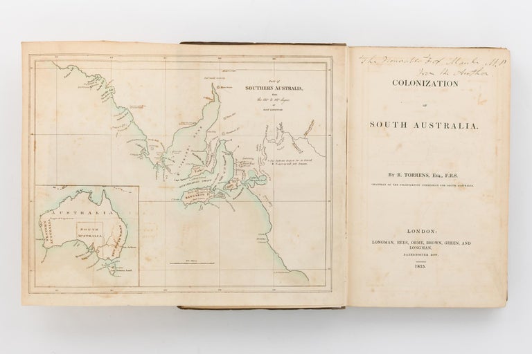 Item #80125 Colonization of South Australia. By R. Torrens, Chairman of the Colonization Commission for South Australia. TORRENS, obert.