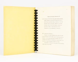 Item #80600 Report of the Royal Commission 1970. To His Excellency Major-General Sir James...