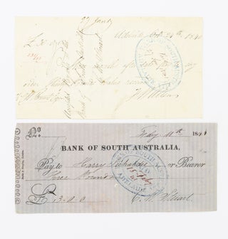 Item #80835 Two rare ephemeral items associated with the Bank of South Australia, dating from the...