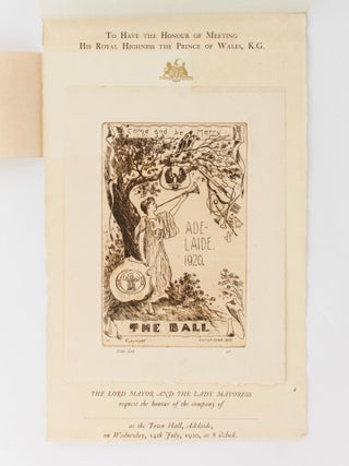 The menu for supper at the Adelaide Town Hall, July 1920, one of the civic celebrations organised during the visit of His Royal Highness, Edward, the Prince of Wales (later King Edward VIII)