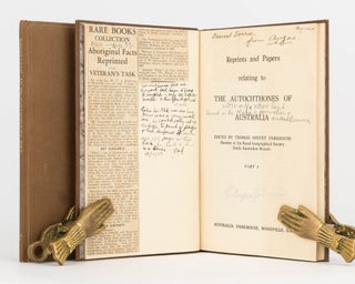 Item #81890 Reprints and Papers relating to the Autochthones of Australia. Part I [and] II....