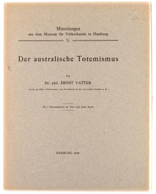 Item #82519 Der australische Totemismus. Ernst VATTER