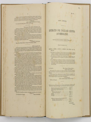 Two volumes of nineteenth century South Australian Parliamentary Papers relating to ports and harbors, together with a small quantity of related manuscript material, collected by Geoffrey Ingleton