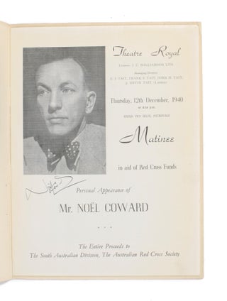 Theatre Royal ... Thursday, 12th December, 1940 ... Matinee in aid of Red Cross Funds. Personal Appearance of Mr Noel Coward ...